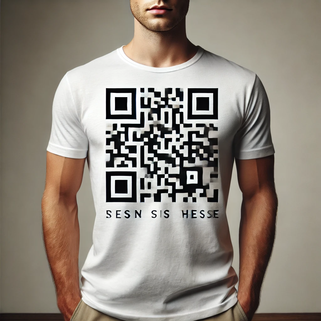 Beispiel QR-Code auf einem Tshirt